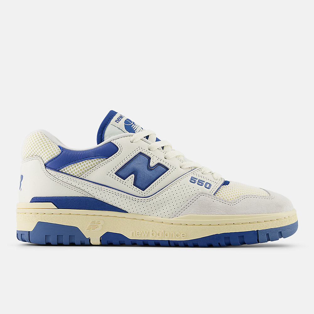 New Balance 550 Shoes Sea Salt with Blue Agate